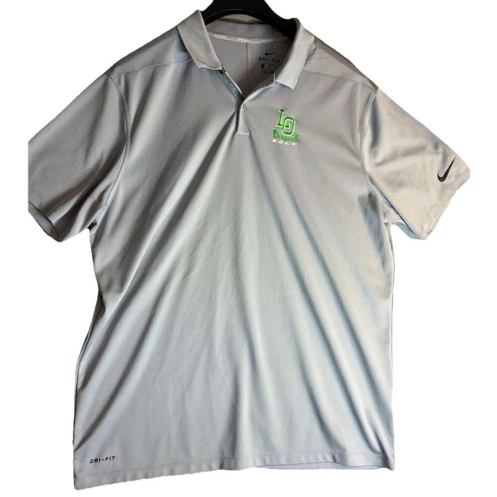 Nike Golf M Polo Dri fit Sz Xl Gray Athletic Shirt Preppy Dragon LO